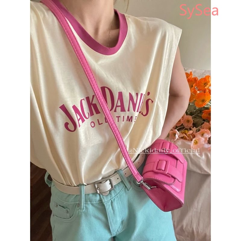 Áo Sát Nách Cổ Tròn In Chữ Thời Trang Mùa Hè Cho Nữ