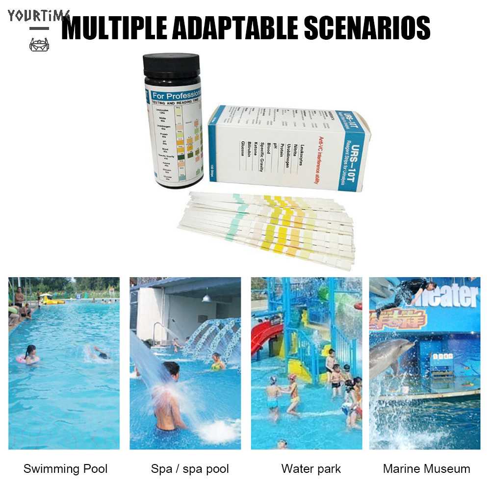 Set 100 Giấy Kiểm Tra Axit Alkali URS-10T Cho Bể bơi