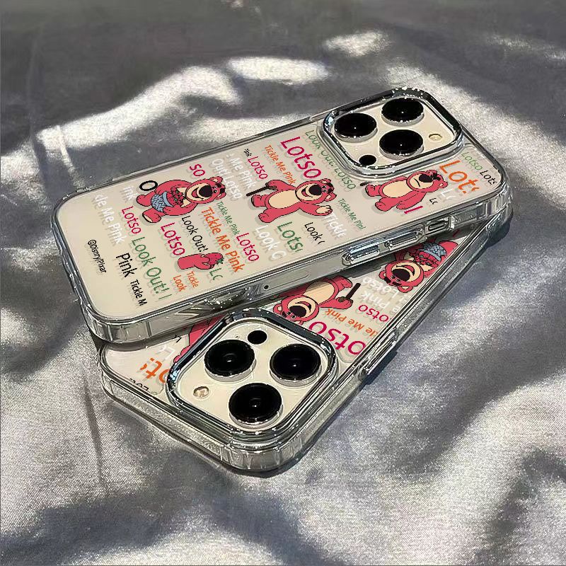 ✅Ốp Điện Thoại Dẻo Họa Tiết Chú Gấu &amp; Dâu Tây Dễ Thương Chống Sốc Cho Iphone11ins Style / 13 max 14pro 7iPhone128 96T