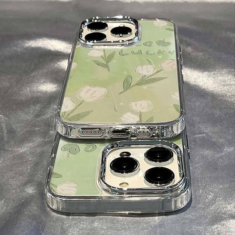 ✅Ốp Điện Thoại Mềm Chống Sốc Họa Tiết Hoa Tulip Cho Iphone 13 11 14Pro 8 7 12 Uitra7