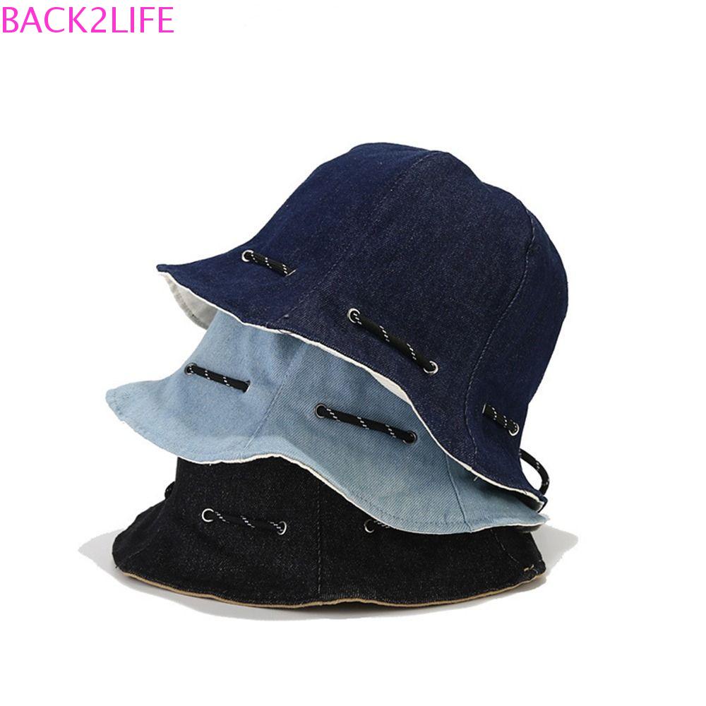 Nón Bucket Dây Rút Che Nắng Đa Năng Gấp Được Kiểu Hàn Quốc Cho Nữ Dùng Khi Đi Câu Cá / Cắm Trại / Leo Núi Back