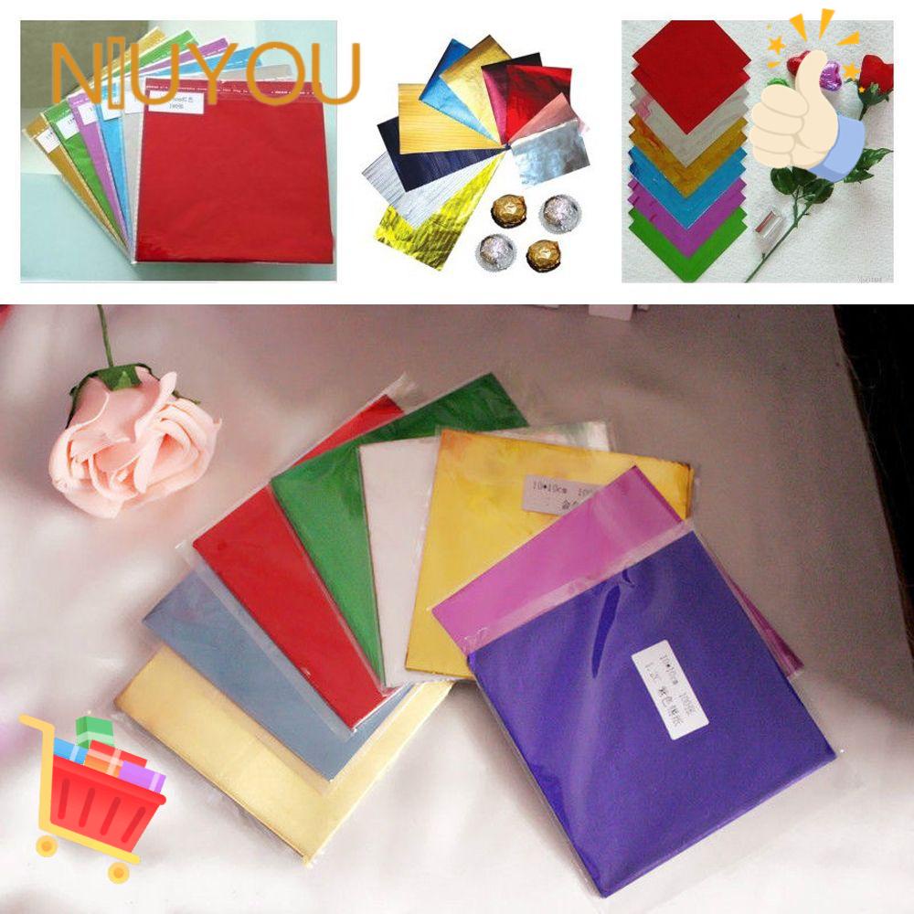 Set 100 Lá Nhôm Trong Suốt 3.15 "x 3.15" Bọc Thực Phẩm Sô Cô La