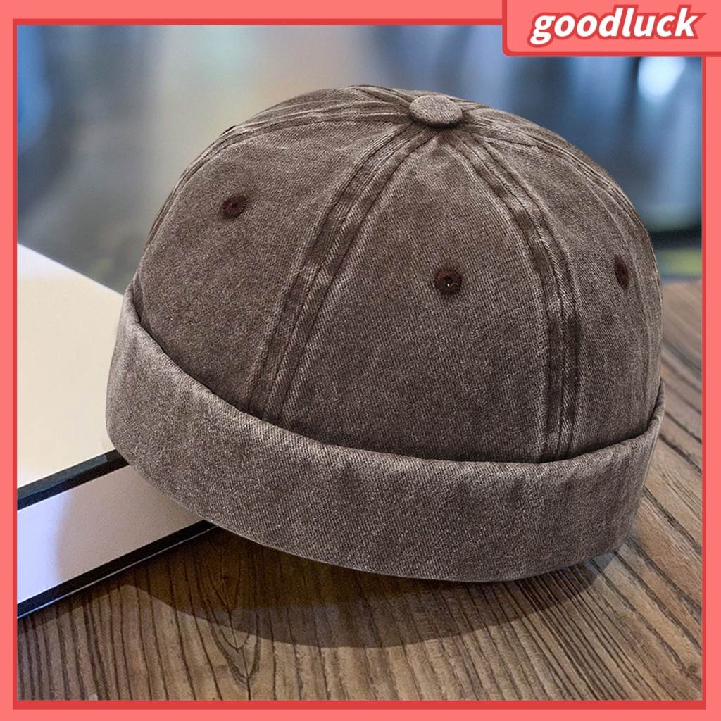 [GLO] Mũ Thủy Thủ Không Vành Thoáng Khí Màu Trơn Điều Chỉnh Được Nhẹ Nhàng Trang Trí Bốn Mùa