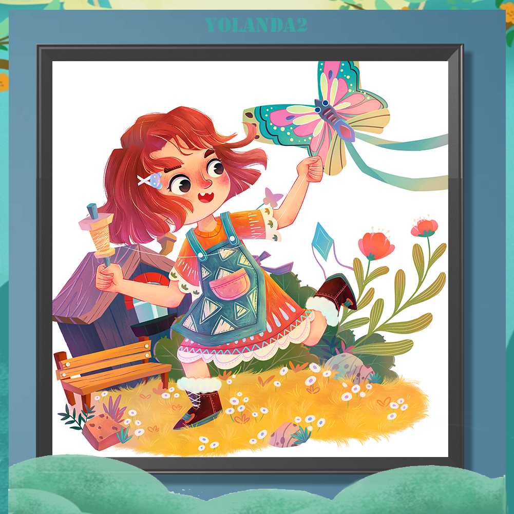 Tranh Đính Đá Kim Cương Toàn Bộ 5D DIY Hình Vẽ Cô Gái Trang Trí Nhà Cửa