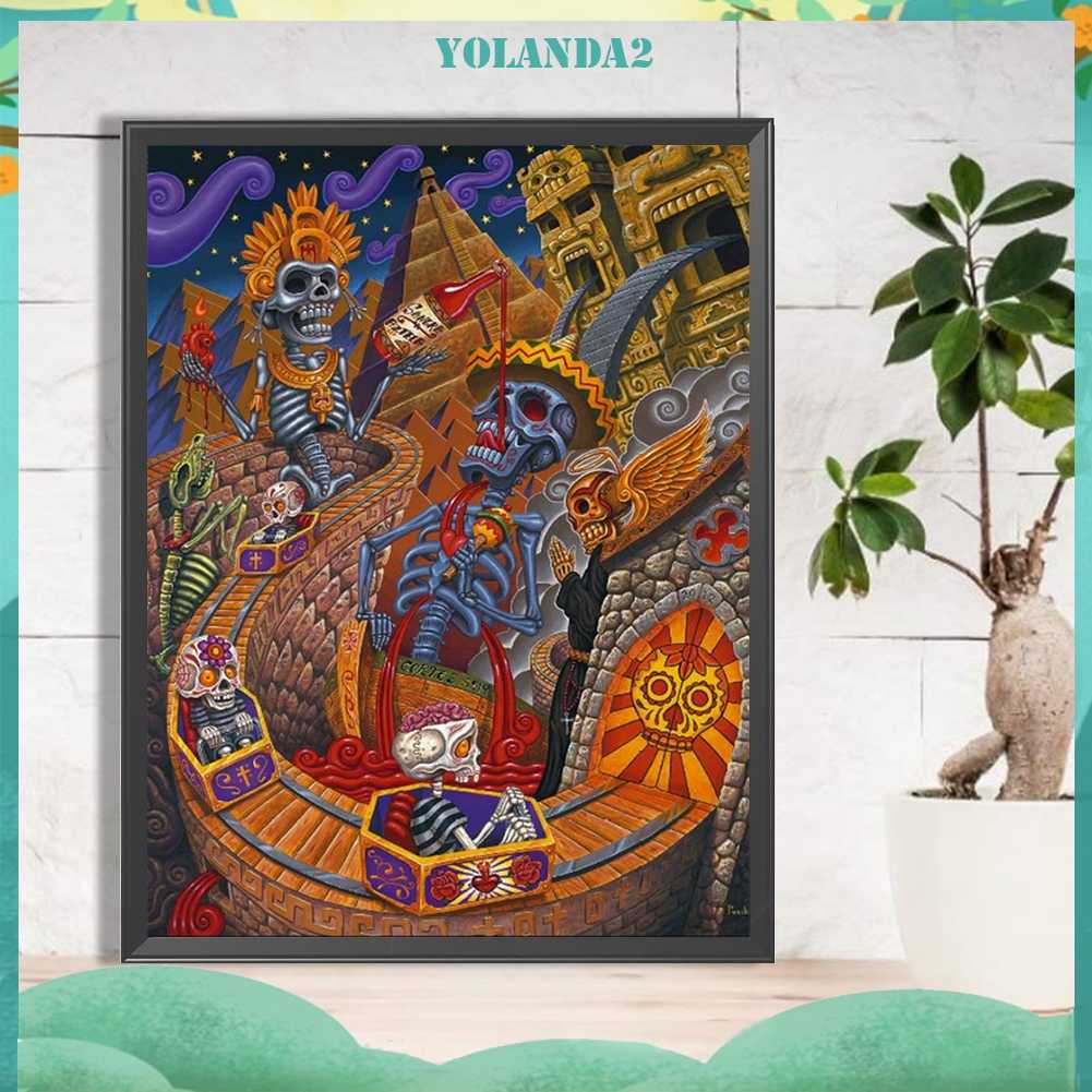 Tranh Đính Đá Kim Cương Toàn Bộ 5D DIY Hình Đầu Lâu