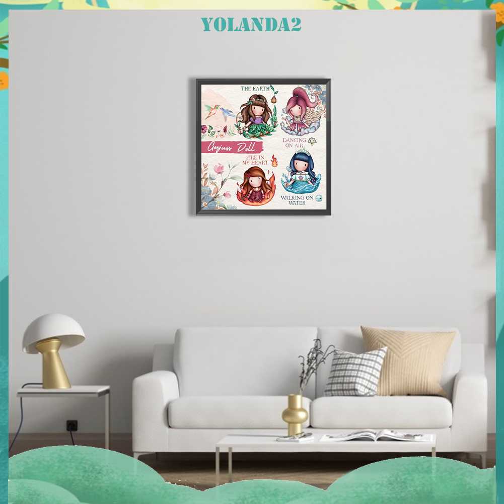 Tranh Đính Đá Kim Cương Toàn Bộ 5D DIY Hình Búp Bê