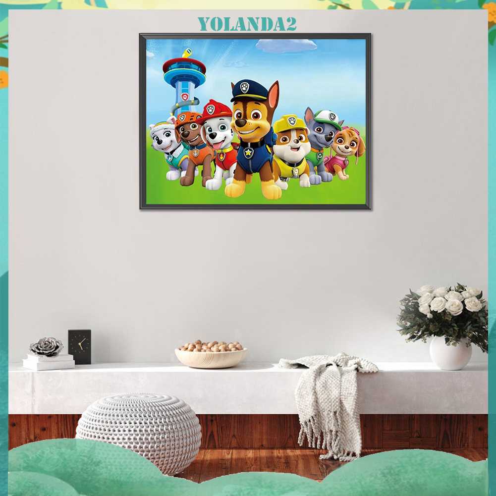 Bộ Tranh Đính Đá 5D Họa Tiết Hoạt Hình PAW Patrol Độc Đáo DIY Dùng Trang Trí Nhà Cửa