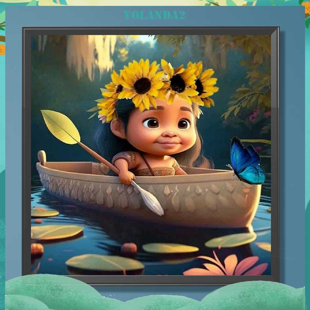 Tranh Đính Đá Kim Cương Toàn Bộ 5D DIY Hình Vẽ Cô Gái Trang Trí Nhà Cửa