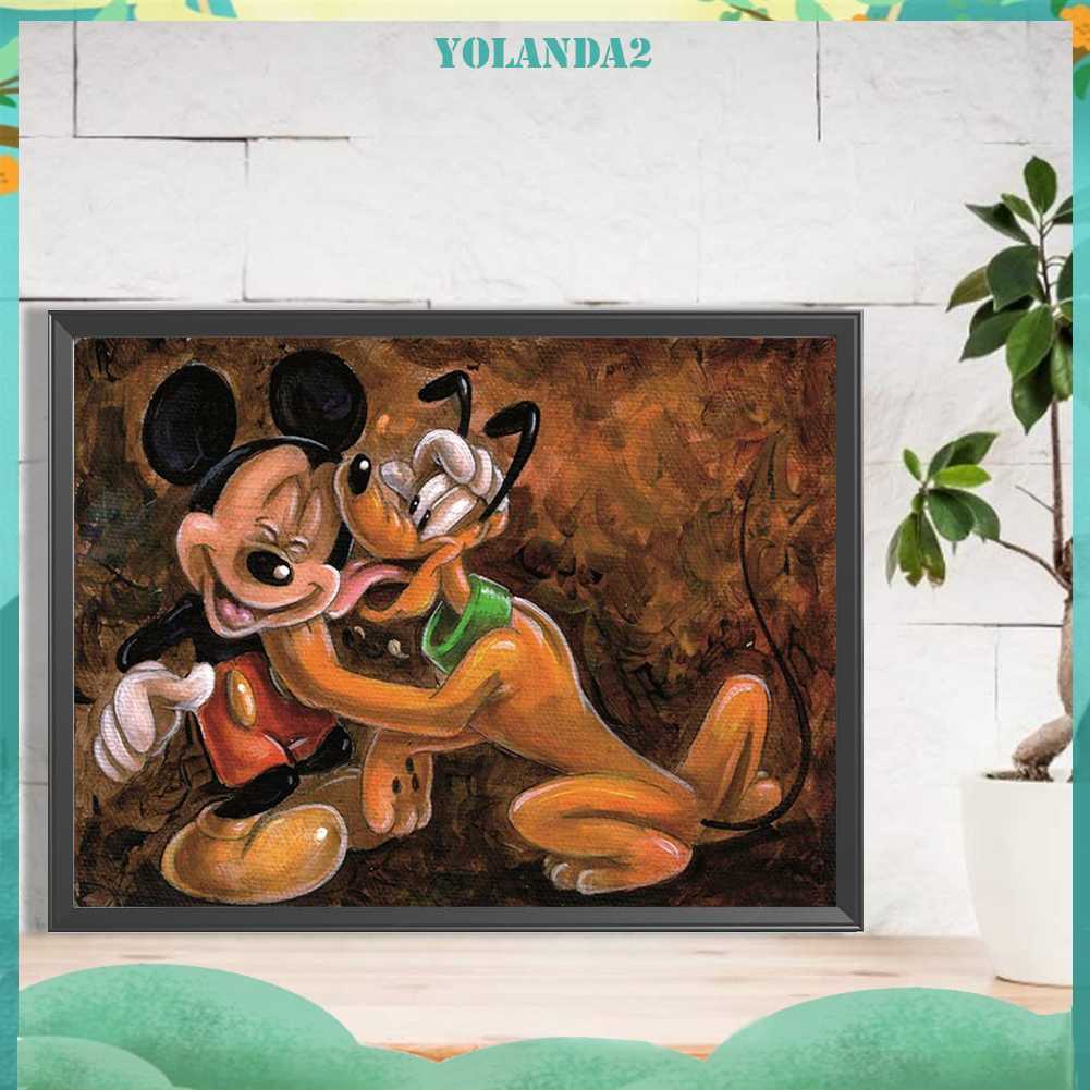 Tranh Đính Đá Kim Cương Toàn Bộ 5D DIY Hình Vẽ Chuột Mickey