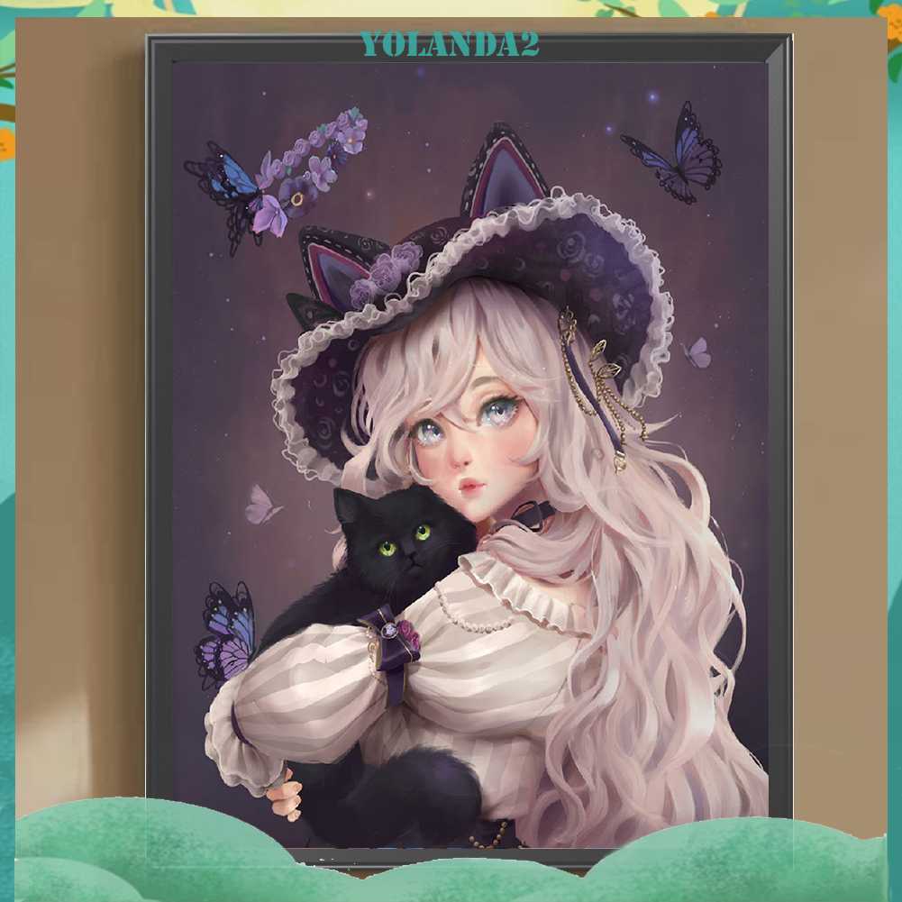 Tranh Đính Đá Kim Cương Toàn Bộ 5D DIY Hình Vẽ Cô Gái Trang Trí Nhà Cửa