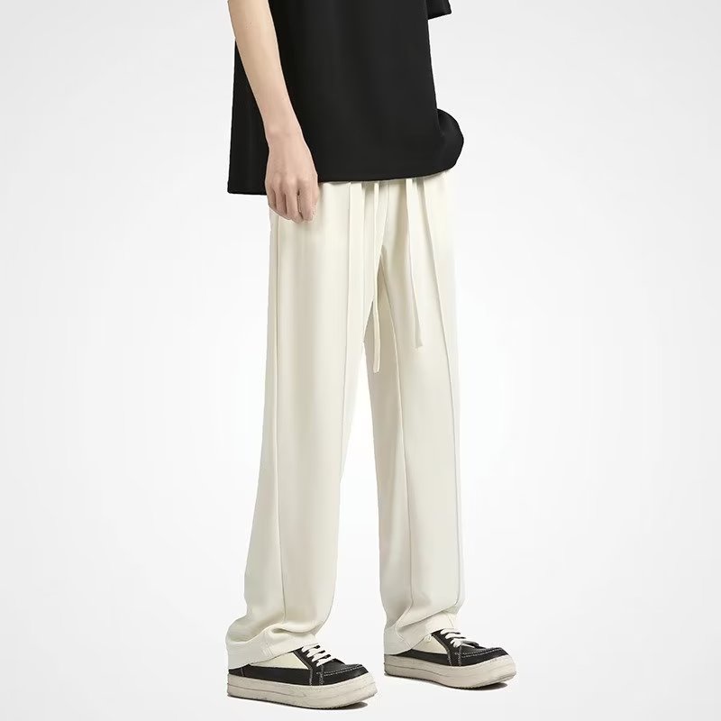 Quần Dài Vải Lụa Lạnh Mỏng Dáng Rộng Kiểu Đường Phố Thời Trang Mùa Hè Cho Nam