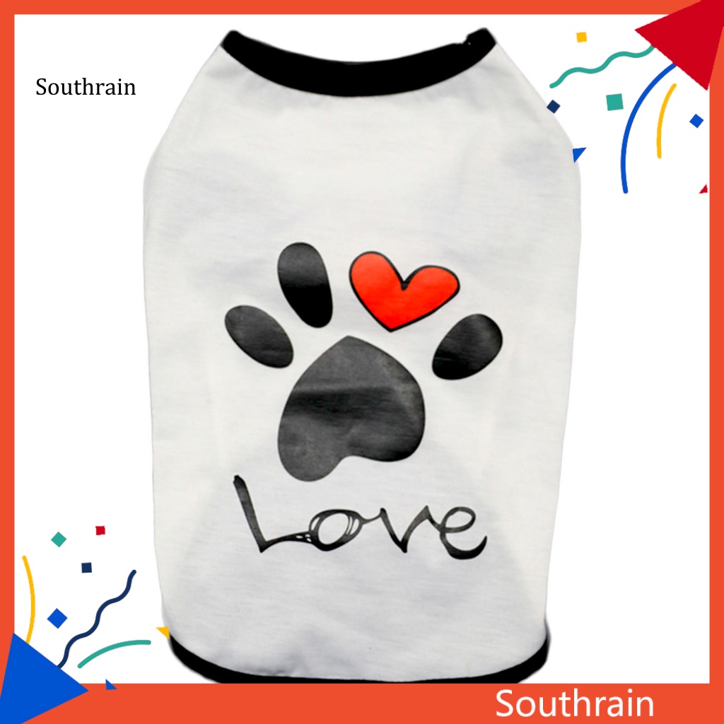 Áo Sát Nách Thoáng Khí In Họa Tiết Dấu Chân Cún Dễ Thương Thời Trang Mùa Hè Cho Cún Cưng