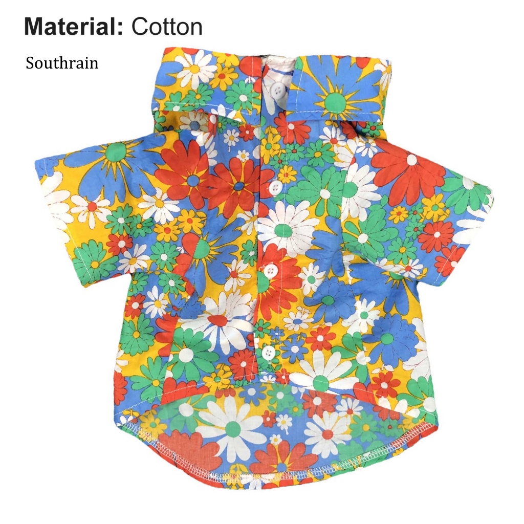 Áo Cotton Thoáng Khí In Họa Tiết Hoa Thời Trang Cho Thú Cưng