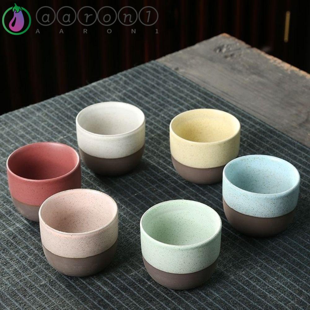 Cốc Uống Nước Bằng Sứ Nhiều Màu Sắc Phong Cách Retro Nhật Bản AARON1