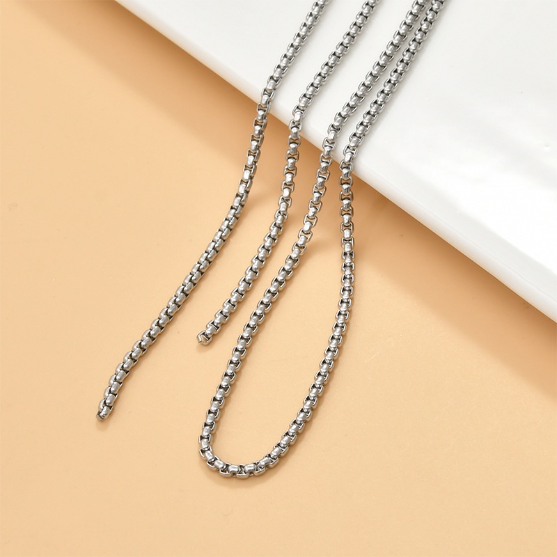 1 Mét Vòng cổ Bạc Dạng Chuỗi Xương Rắn Không Phai Hình Chữ O Phẳng Dùng Làm Trang Sức Diy