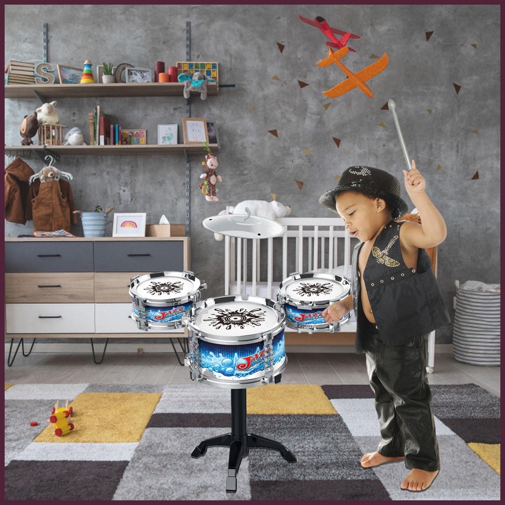 Bộ Trống Thiết Kế Khung Hỗ Trợ Chân Nhỏ Hỗ Trợ Học Chơi Và Khảm Đá Dành Cho Người Mới Bắt Đầu