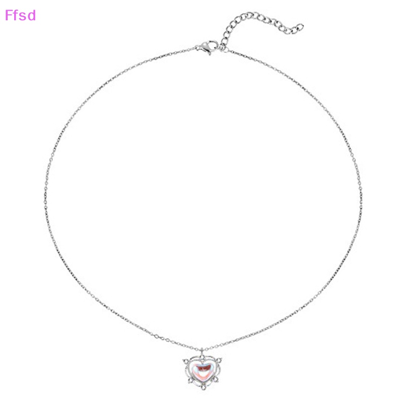{Ffsd} Vòng cổ Mặt Hình Trái Tim Đơn Giản Màu Hồng Trắng Y2K Thanh Lịch Làm Quà Tặng Cho Nữ