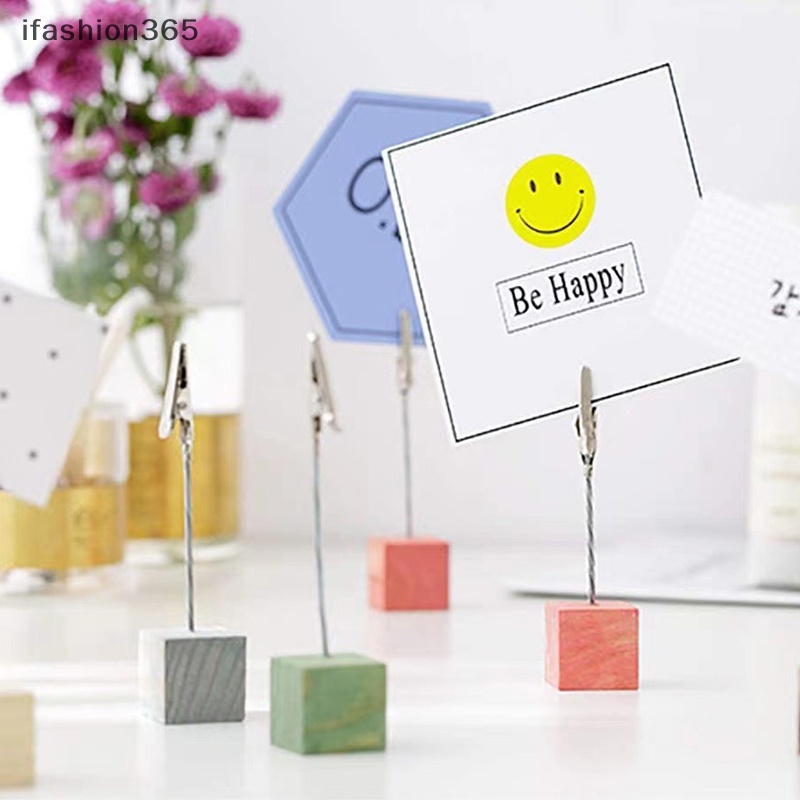 Set 10 Giá Đỡ Kẹp Ảnh / Thẻ Ghi Chú Để Bàn Trang Trí Nhiều Màu Sắc ifashion365