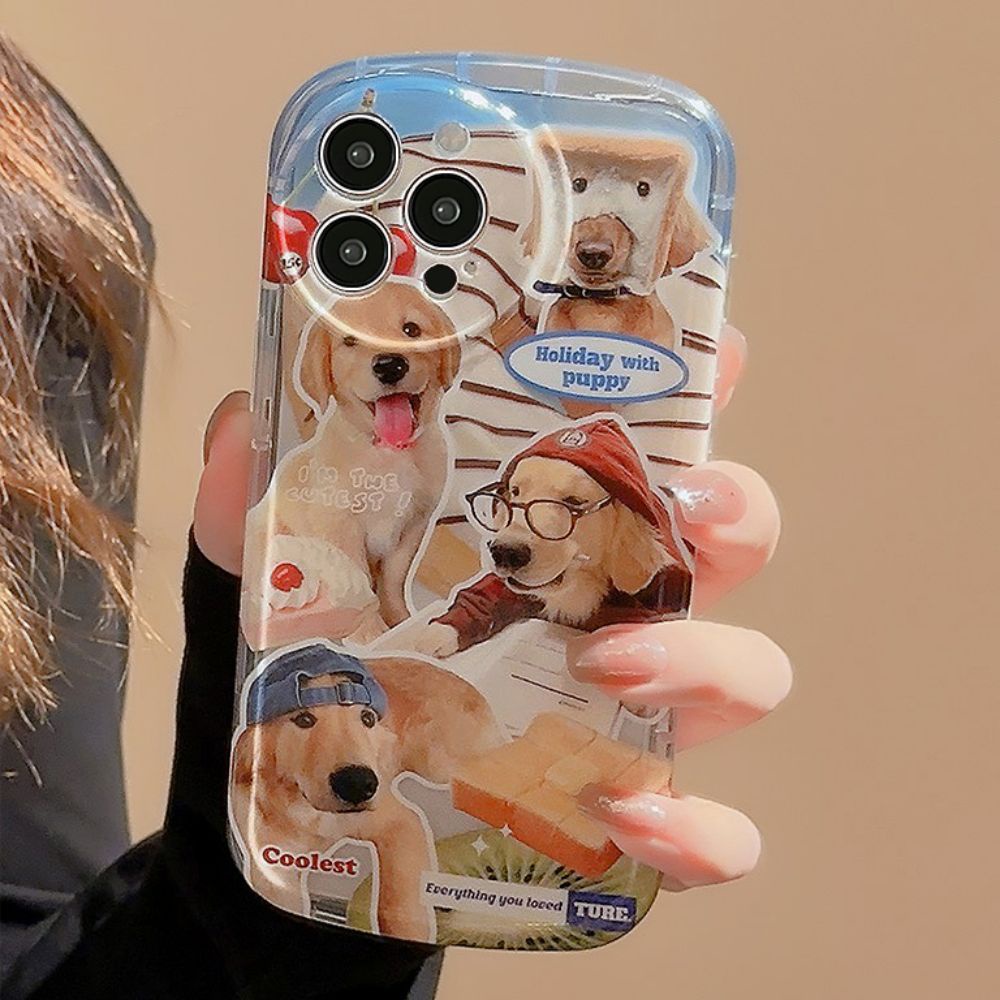 Ốp Điện Thoại IMD Mềm Chống Rơi In Hình Cún Hoạt Hình Dễ Thương Cho Iphone 11 14 13 12 Pro