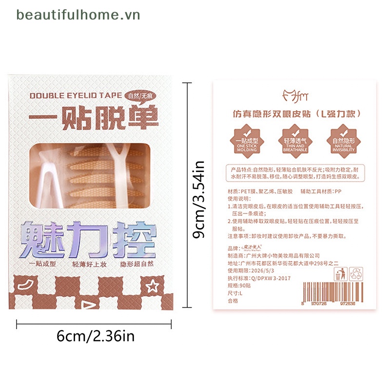 Bộ 90 Miếng Dán Kích Mí Đôi Vô Hình Trang Điểm Làm Đẹp