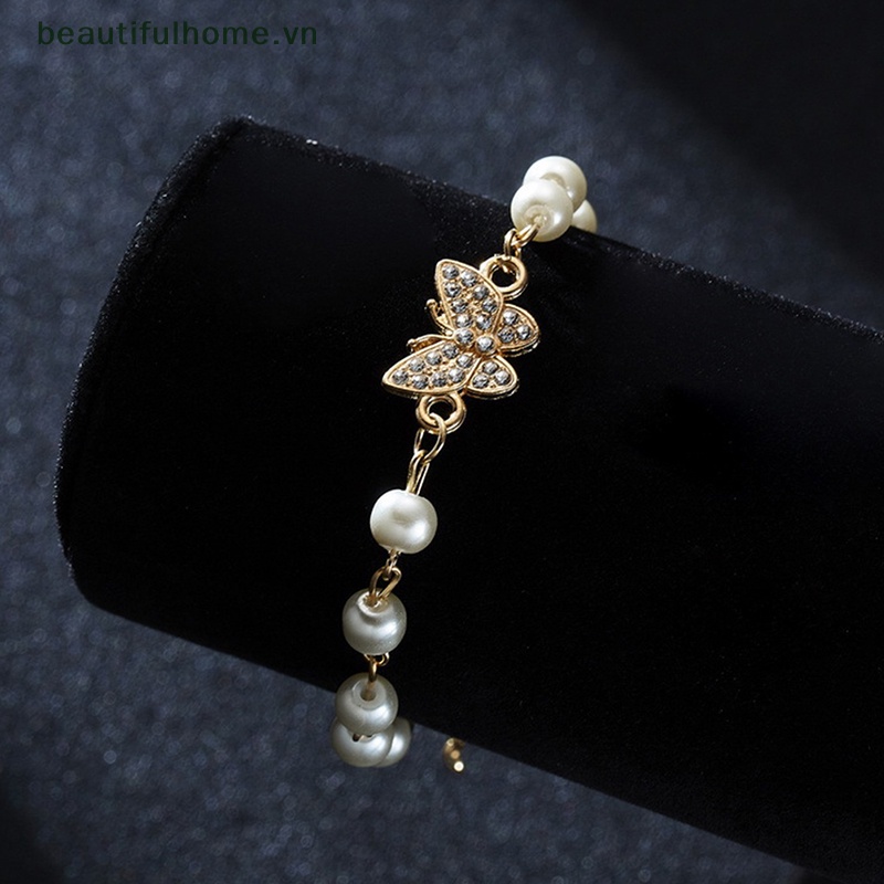 Vòng Tay Đính Đá Ngọc Trai / Kim Cương Giả Tùy Chỉnh Thời Trang Cho Nữ
