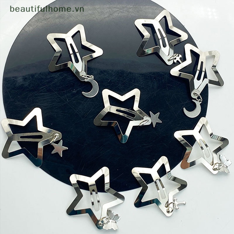 Kẹp Tóc Hình Ngôi Sao Năm Cánh Phong Cách Harajuku Vintage Dễ Thương Cho Nữ Y2k