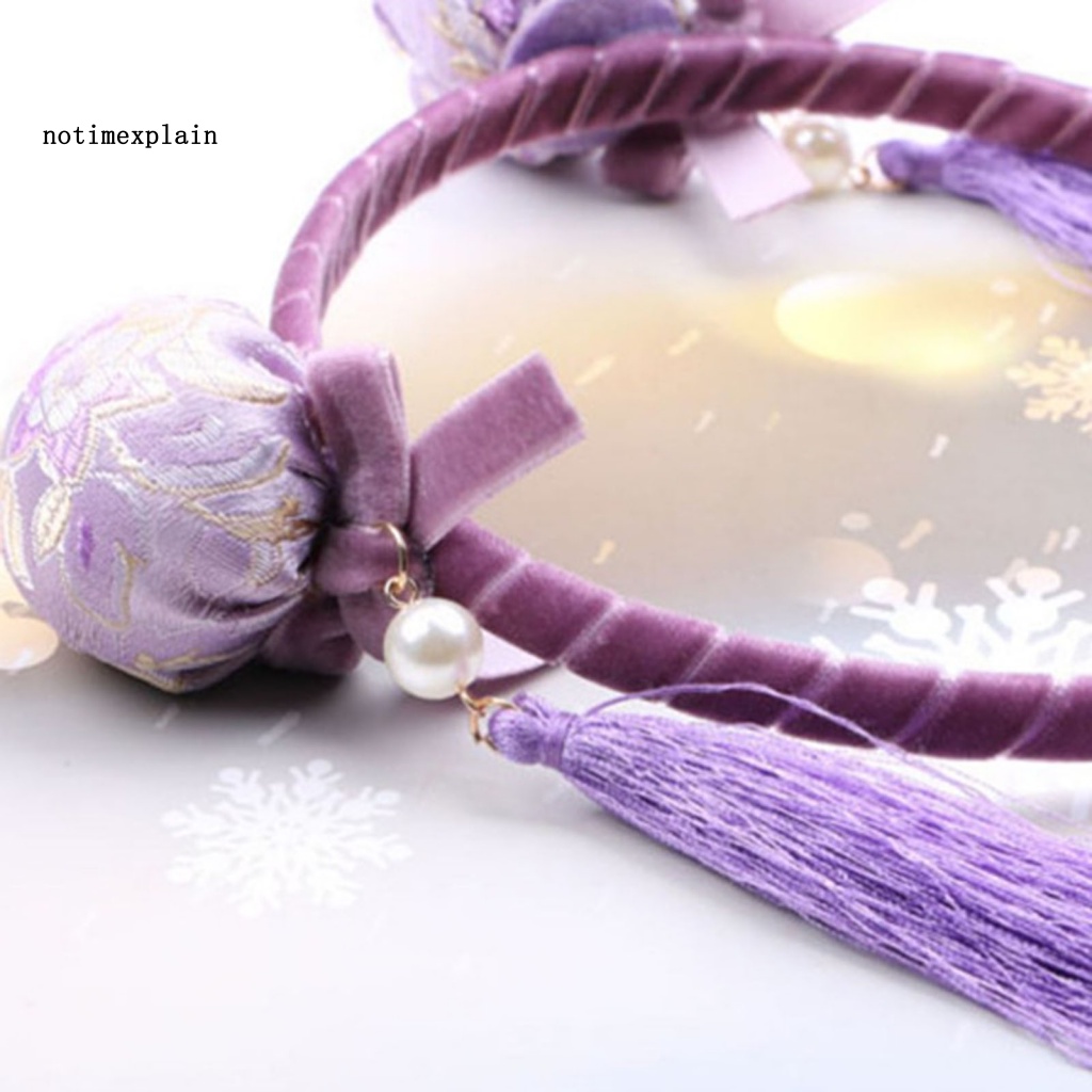 Nta Băng Đô Cài Tóc Đính Ngọc Trai Giả Thiết Kế Tua Rua Đôi Phong Cách Trung Hoa Cho Nữ Mỗi Ngày