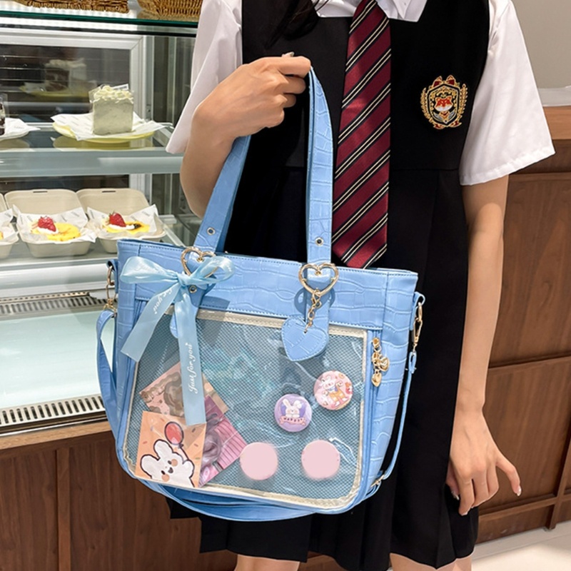 Túi Xách Đeo Dưới Cánh Tay Bằng PU Trong Suốt Phong Cách Nhật Bản