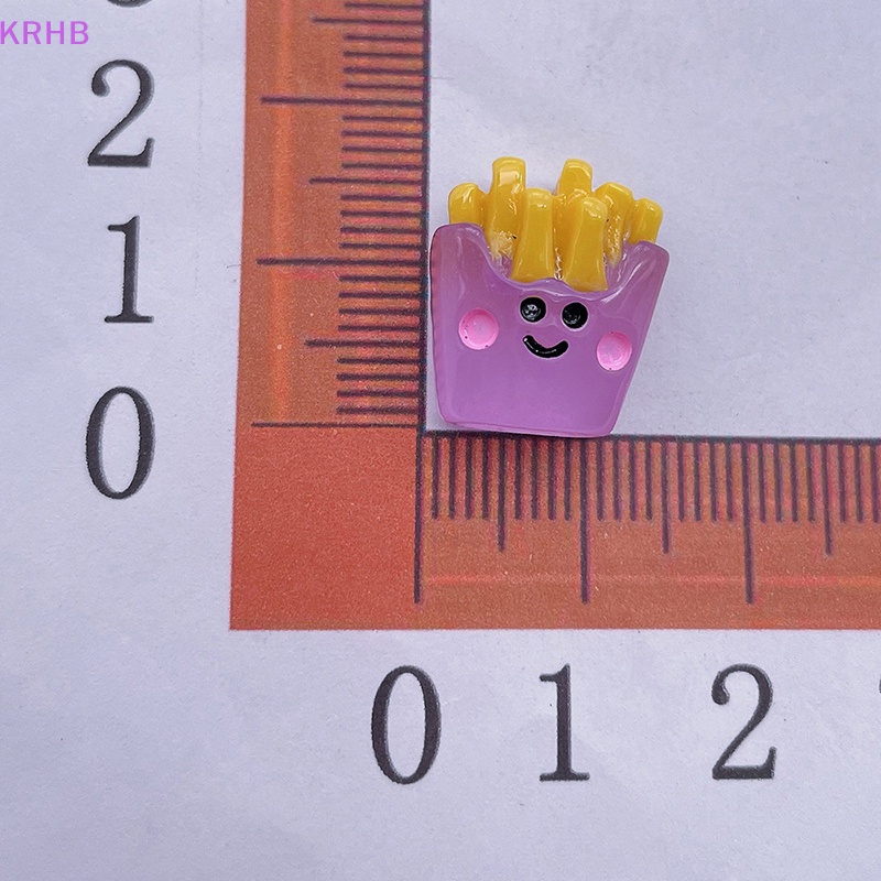 Set 2 Miếng Dán Hình Khoai Tây Chiên Mini Bằng Nhựa Phát Quang Trang Trí Bảng Điều Khiển Xe Hơi / Nhà Cửa / Sân Vườn Diy Mới