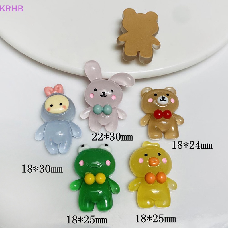 Set 5 Tượng Động Vật Mini Bằng Resin Màu Dạ Quang Dễ Thương Dùng Để Trang Trí Mới