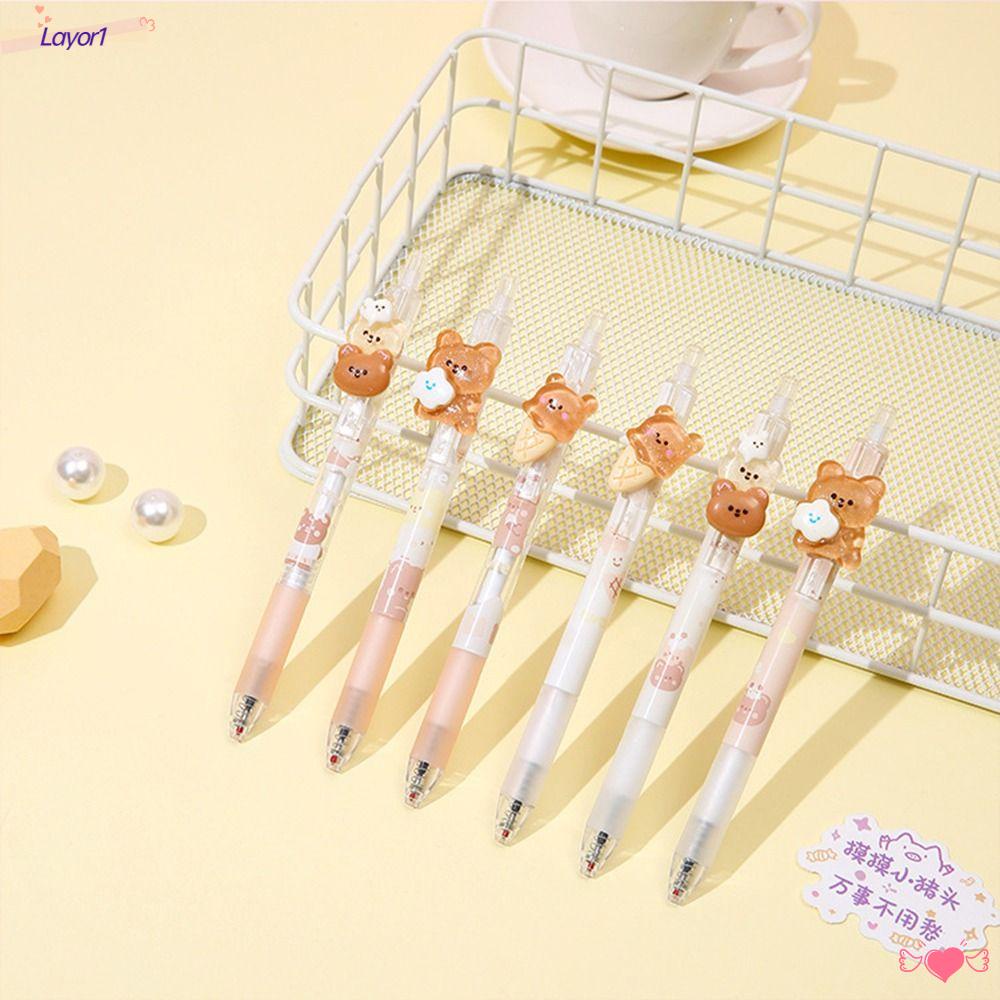 Set 1 / 6 Bút Bi Mực Đen Ngòi 0.5mm Cho Học Sinh