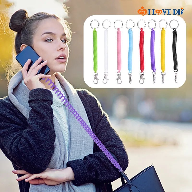 Dây Lò Xo EVA Co Giãn Chống Rơi Gắn Điện Thoại / Chìa Khóa Tiện Dụng