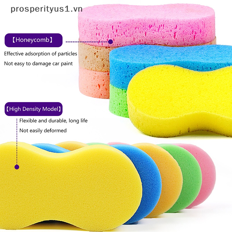 1 [Prosperityus] 3 Mút Rửa Xe Hơi Mật Độ Cao Hình Tổ Ong 8 Hình Dạng [VN]