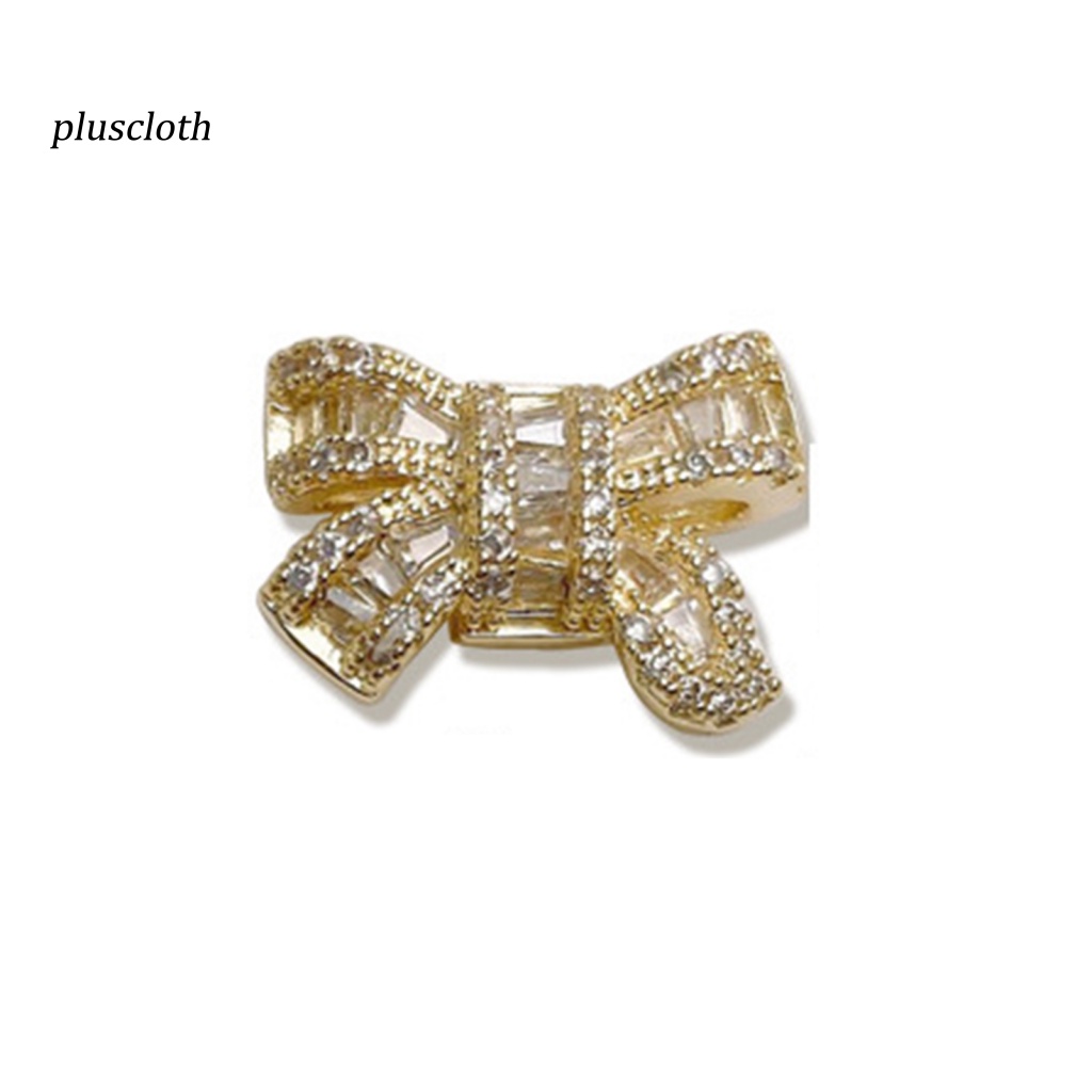 < Pluscloth > Phụ Kiện Trang Trí Móng Tay Nghệ Thuật Hình Nơ Ba Chiều Sáng Bóng Cao Cấp Màu Bạc / Vàng Sáng Bóng Sang Trọng DIY