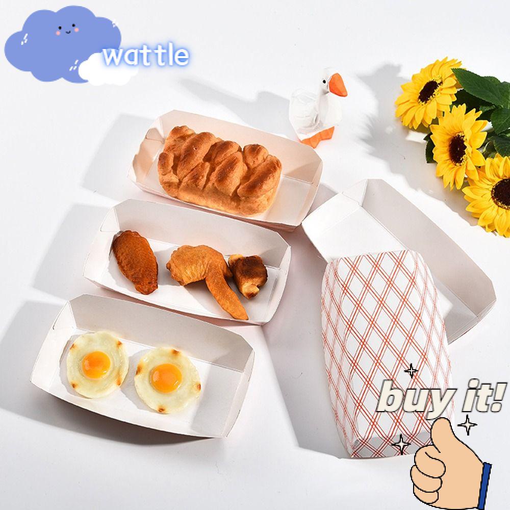 Bộ 100 Khay Giấy Đựng Thức Ăn Chống Mỡ Màu Đỏ Và Trắng 3lb Cho Tàu Thuyền