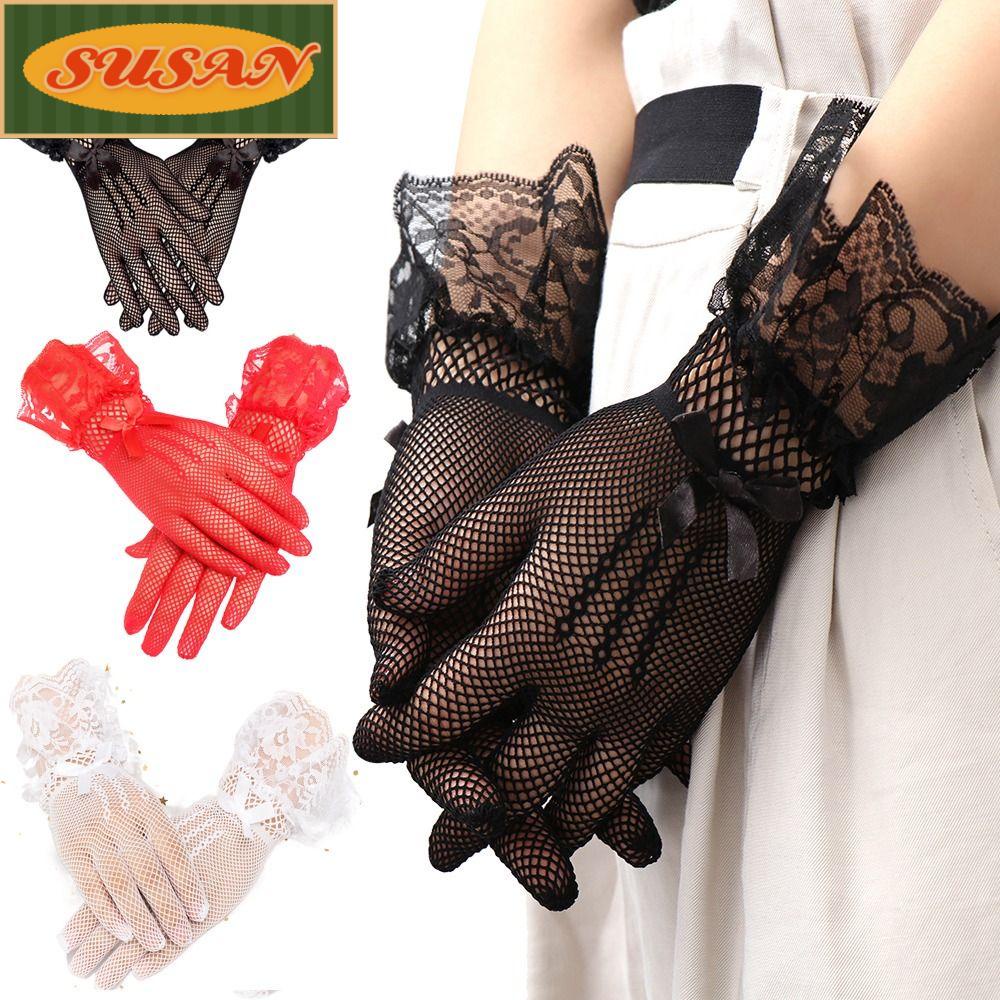 Găng Tay Lưới Hở Ngón Cho Tiệc Halloween