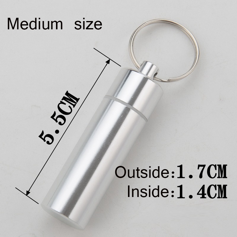 Hộp Đựng Thuốc Bằng Nhôm Chống Nước Có Móc Khóa Tiện Dụng Khi Đi Du Lịch