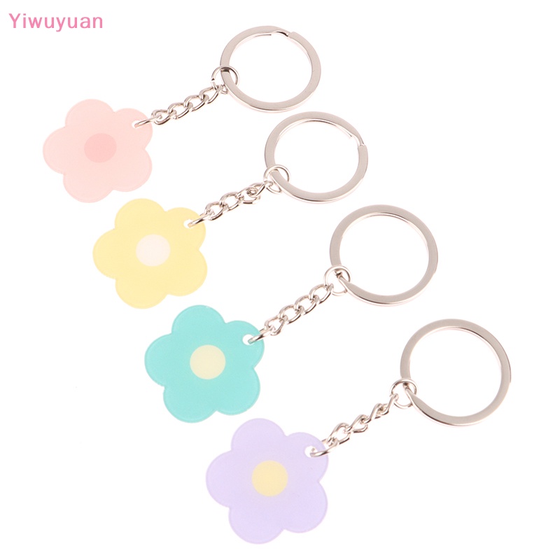 < Yiwuyuan > Móc Khóa Acrylic Hình Hoa Màu Kẹo Tối Giản