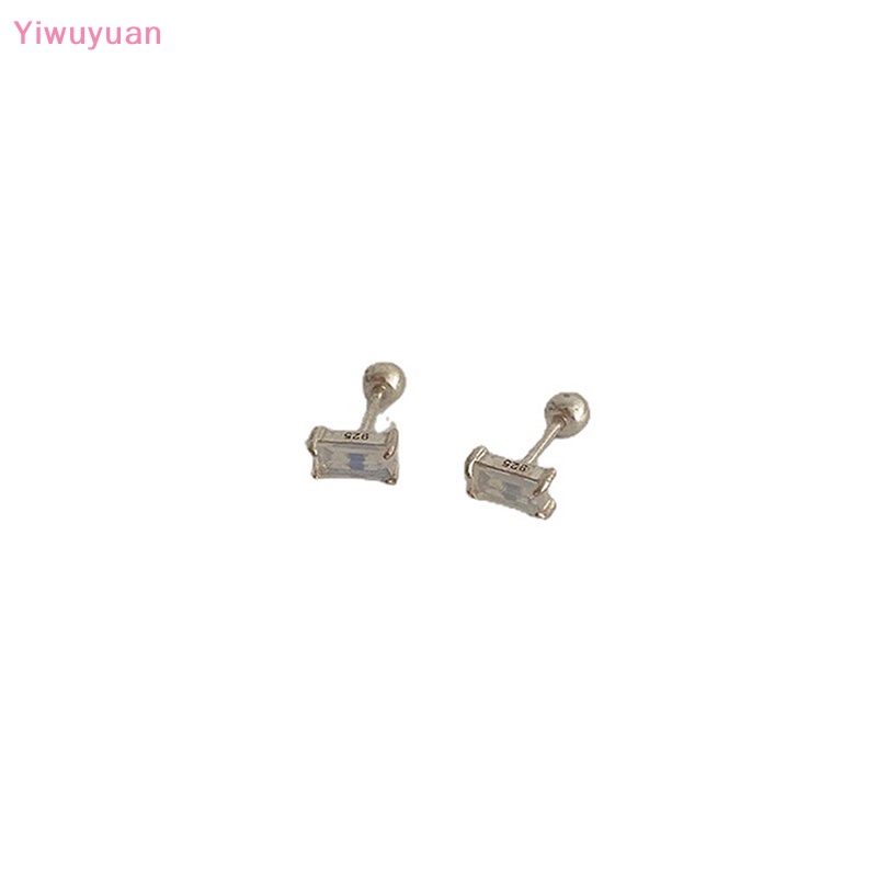 1 Đôi Bông Tai Mạ Bạc S925 Đính Đá Zircon Thời Trang Mới