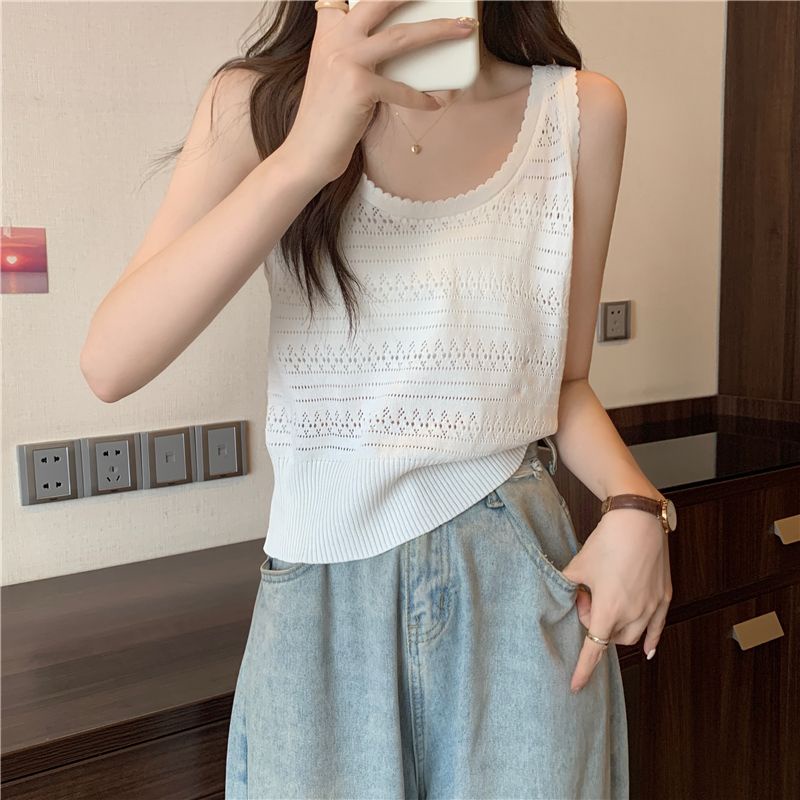 COZOK Áo Dệt Kim Sát Nách Màu Trơn Quyến Rũ Hợp Thời Trang