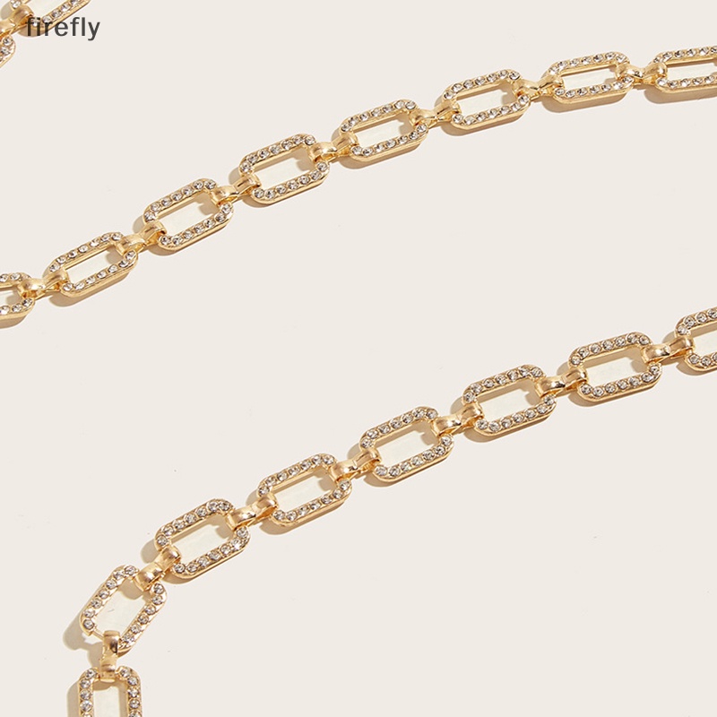 [firefly] Thắt Lưng Dây Xích Bằng Kim Loại Mỏng Đính Đá Lấp Lánh Thời Trang Chất Lượng Cao Cho Nữ