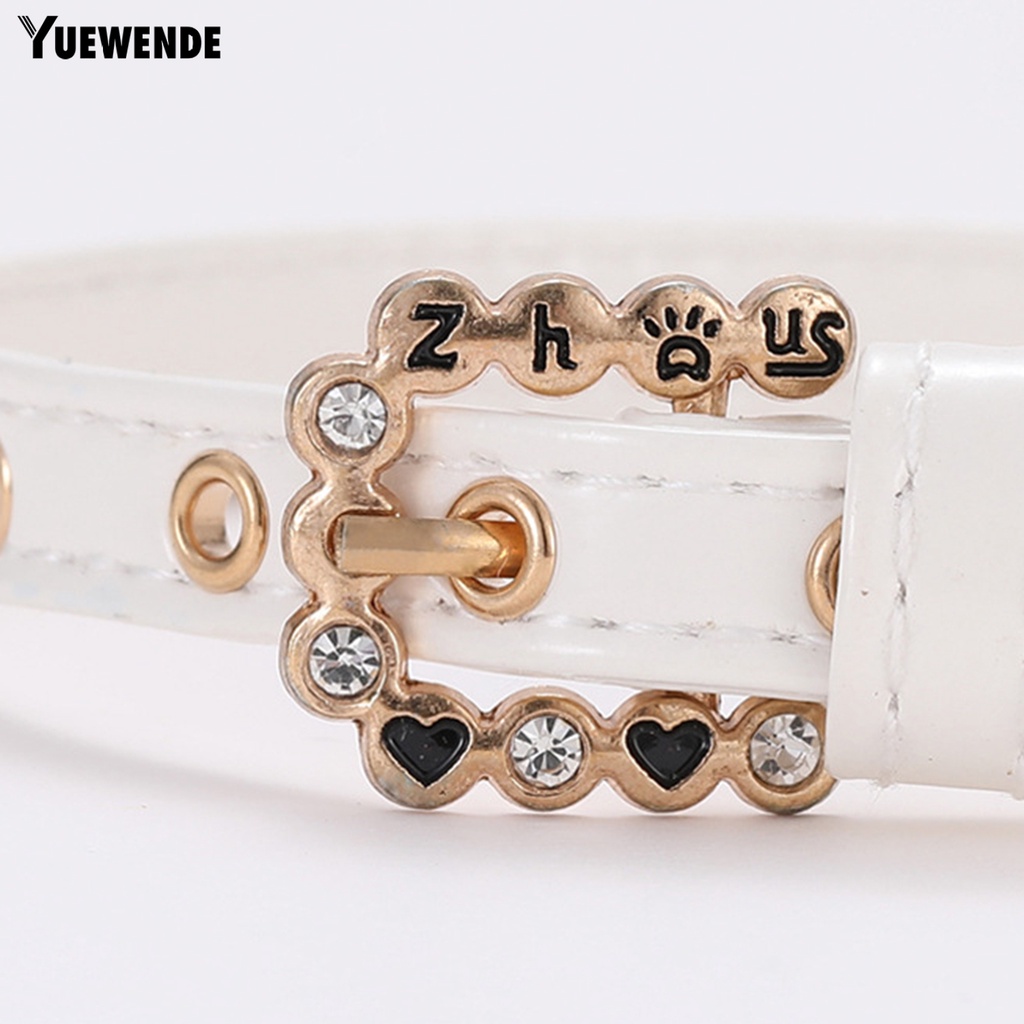 Vòng Cổ Giả Da Đính Đá Có Thể Điều Chỉnh Dành Cho Thú Cưng