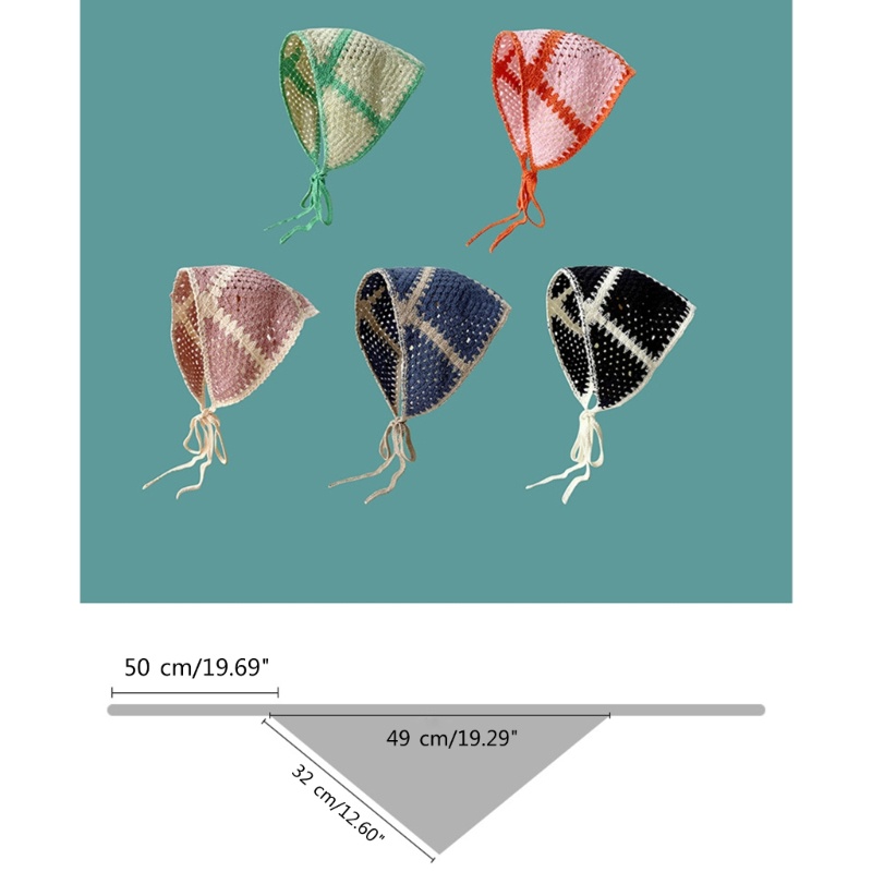 Băng Đô Cài Tóc Co Giãn Hình Tam Giác Họa Tiết Kẻ Sọc Độc Đáo Thời Trang Xuân Hè Cho Nữ