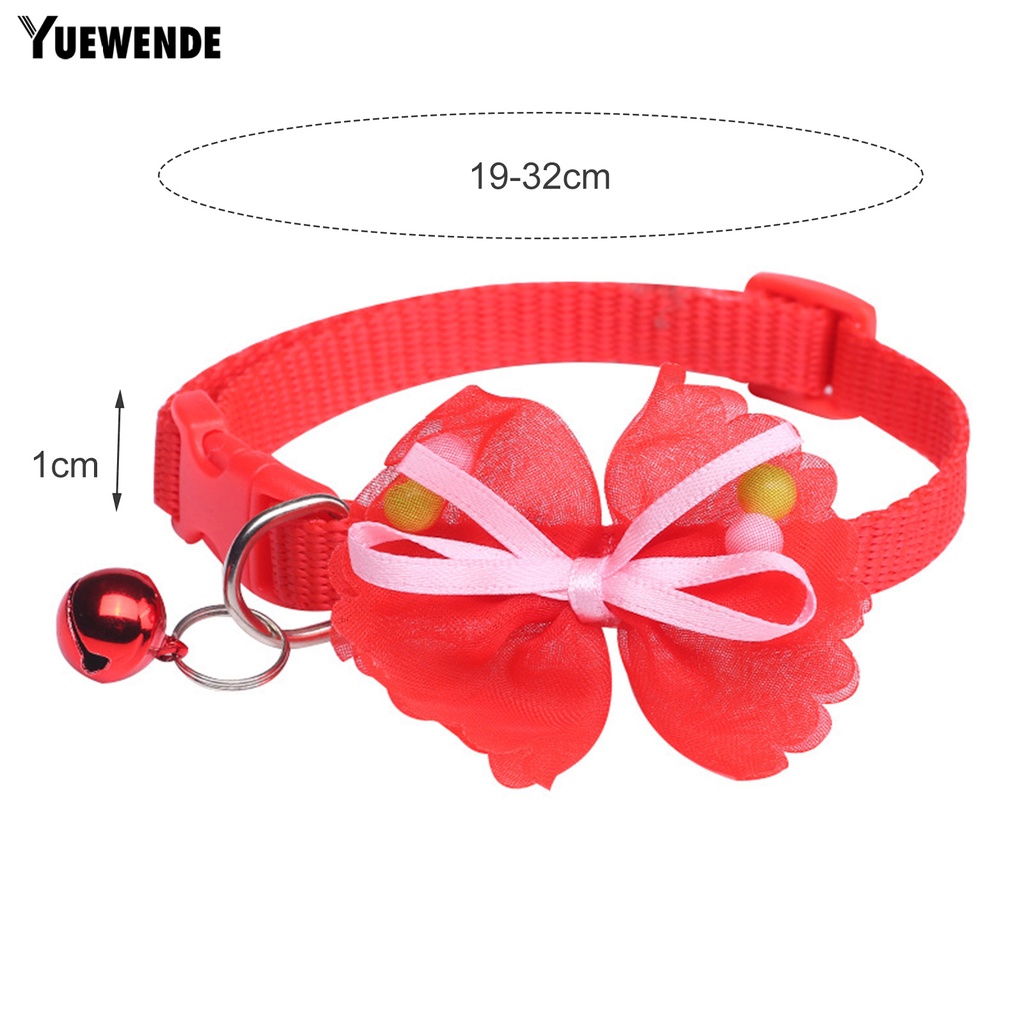 Yq.e Vòng Cổ Thắt Nơ Màu Trơn Dễ Thương Tinh Tế Có Chuông Dành Cho Cún Cưng / Mèo Cưng Trong Lễ Hội