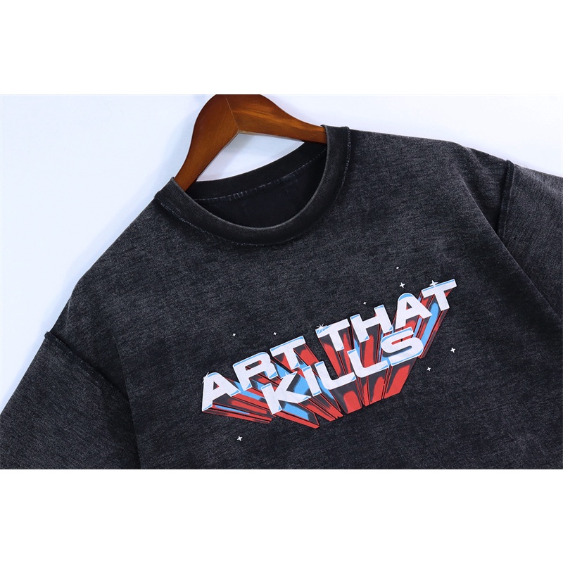 G-elory - DE-PT- Áo Thun Tay Ngắn Dáng Rộng In Chữ Thời Trang Xuân Hè Mới Nhất 23 Trọng Lượng Nặng Cho Nam