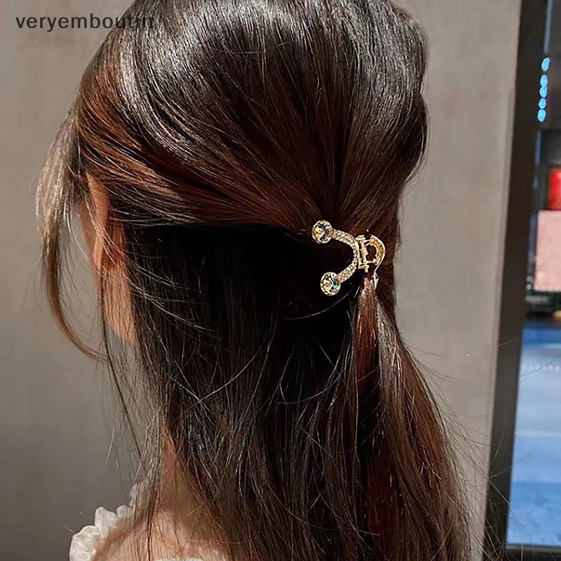 Kẹp Tóc Kim Loại Hình Chữ V Đính Ngọc Trai Giả Xinh Xắn