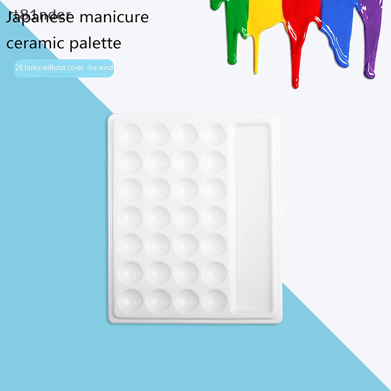 Rt Bảng Pha Màu Nước Vẽ Móng Nghệ Thuật Bằng Gốm Sứ Có Nắp Nhựa Paing n