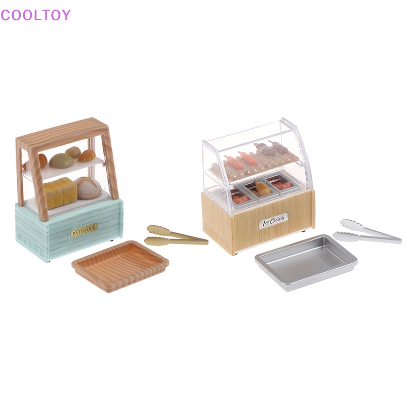 1 Set Mô Hình Tủ Trưng Bày Bánh Mì / Bánh Nướng BBQ / Xúc Xích Tỉ Lệ 1: 12 Trang Trí Nhà Búp Bê