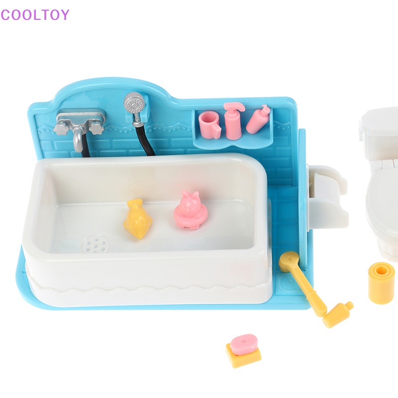 1 Bộ Mô Hình Bồn Cầu Mini Trang Trí Nhà Búp Bê