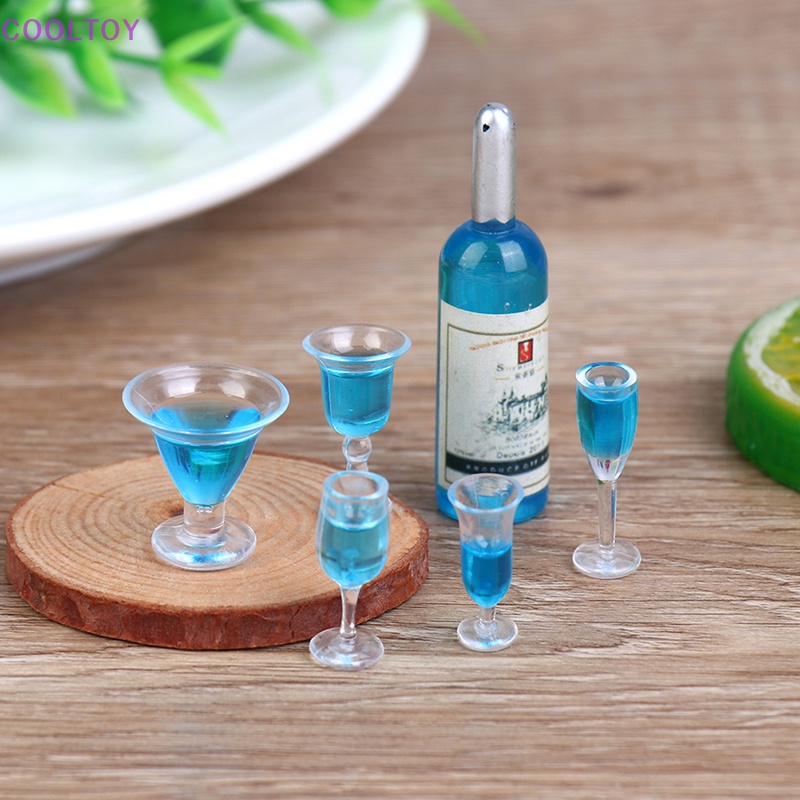 Set 6 Ly Rượu Mini Tỉ Lệ 1: 12 Dùng Để Trang Trí Nhà Búp Bê